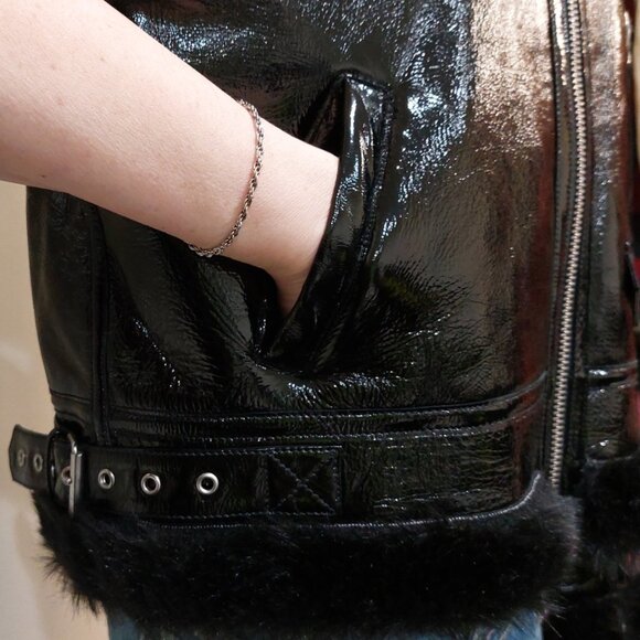 💥HOT ITEM💥PALMER GIRLS X MISS SIXTY Genuine Leather Aviator Jacket - Picture 10 of 16